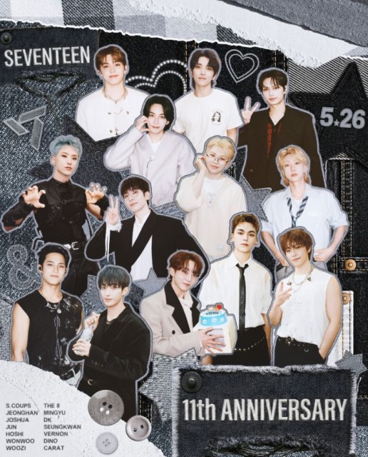 SEVENTEEN、デビュー11周年記念の祝福カットを公開…世界中のCARATとともに叫ぶ「幸せなSEVENTEENの日」