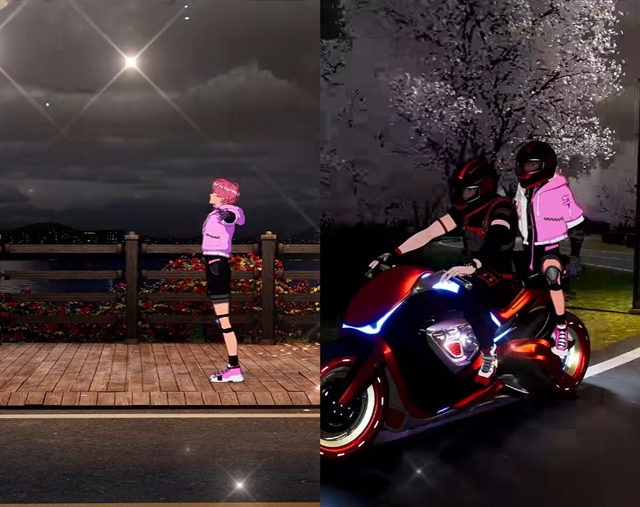 PLAVEのバンビ＆ウノ、夜空の下でバイク疾走…歴代級ビジュアルのショートフォーム動画が話題に