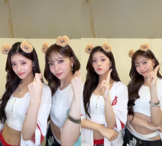 니쥬(NiziU) 리마·마유카, 심쿵 부르는 곰돌이 비주얼 “다음은 도쿄돔!”