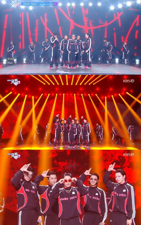 朴载范XLong Shot,在《Music Bank》首次舞台演出《YEAH! YEAH!》...强烈嘻哈能量爆发