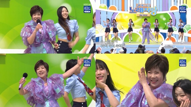 金延子,在KBS《全国歌唱比赛》泰安现场激情演唱《窃窃私语Remix》...紫色连衣裙舞台掌控全场