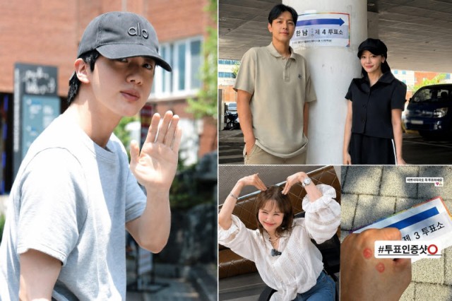 BTS 진·장영란·소유진 등 연예인 대거 투표 인증...지방선거 열기 후끈