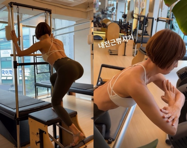Choi Eun-kyung releases Pilates video... Prominent abs and pelvic line catch attention