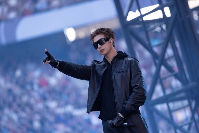 BTS JinRM reveals Gucci custom look on Paris world tourmaximizing stage individuality