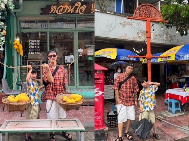 Gary reveals photos of his trip to Bangkok with his son Hao... Their 'spitting image' appearance draws attention