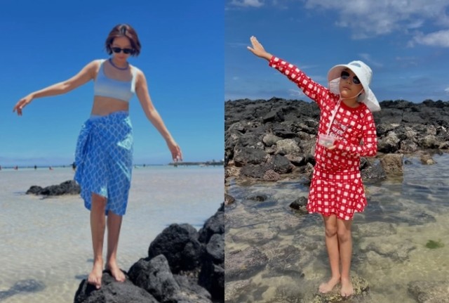 Jo Yoon-hee reveals trip to Jeju Sea with daughter Roa... Daily life of mother and daughter in swimsuits as Roa has grown up quickly