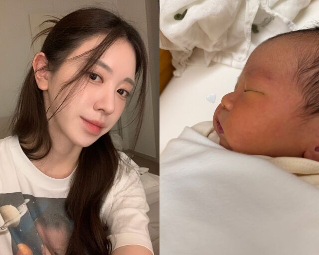유혜주, 생후 14일 둘째 아들 유건 사진 공개...작은 얼굴·통통한 볼 '눈길'
