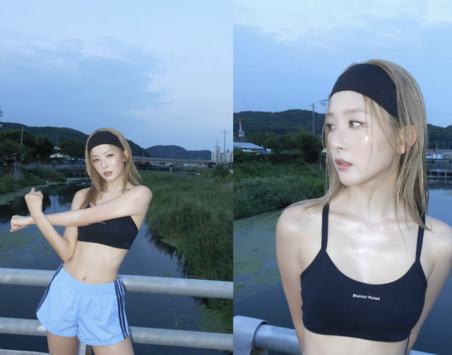 Red Velvet Seulgi,展示无赘肉腹肌......夏日海边·跑步写真吸引眼球