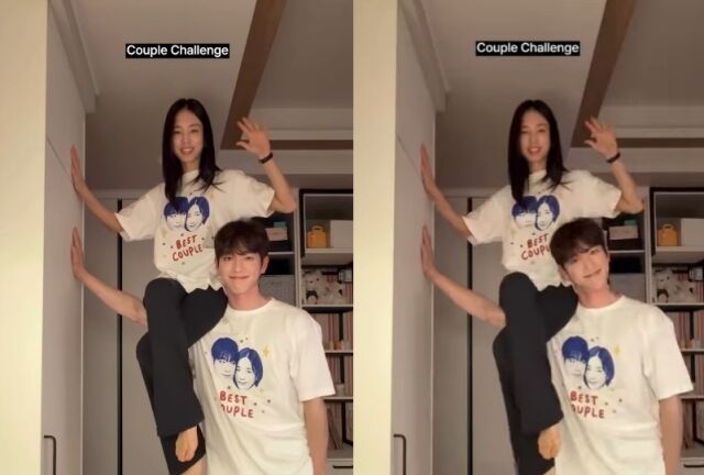 서강준, 안은진 어깨에 번쩍...'커플 챌린지' 영상 공개