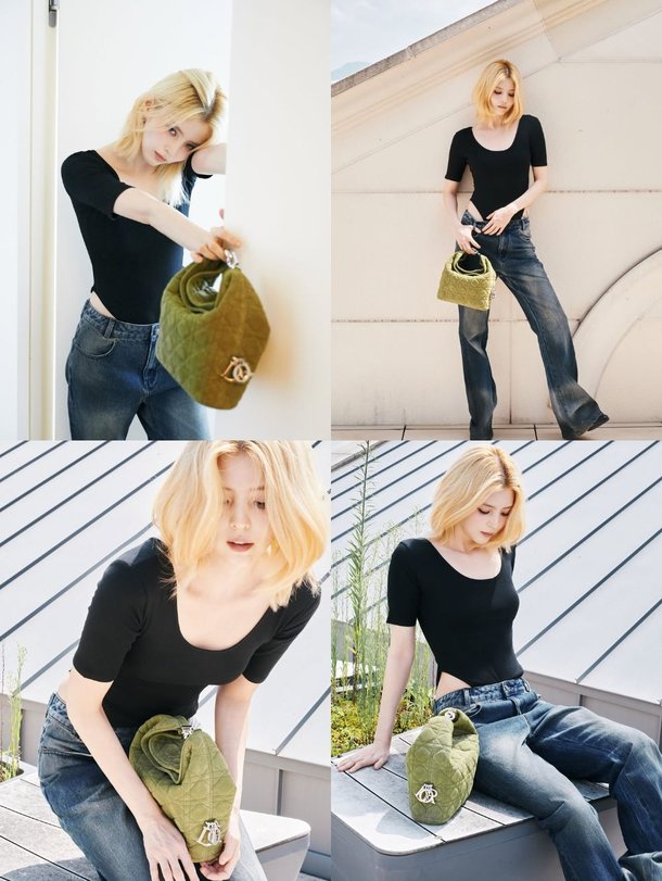 Han So-hee Reveals Fashion Photoshoot Featuring Black Bodysuit and Wide Denim