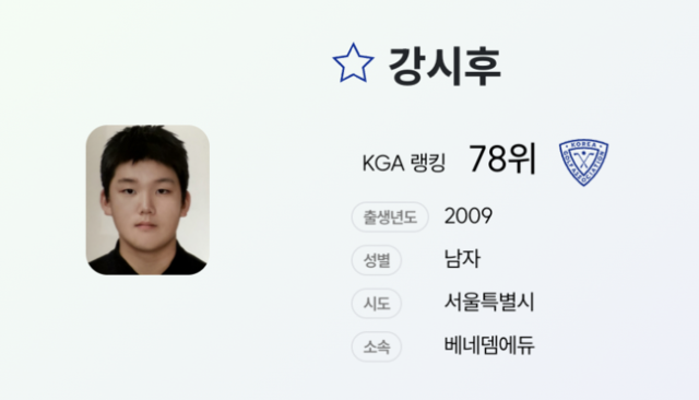 Kang Sihoo, son of Kang Hodong, ranked 78th in KGA, a 'golf prospect'... 2nd place in national competition and swing video released