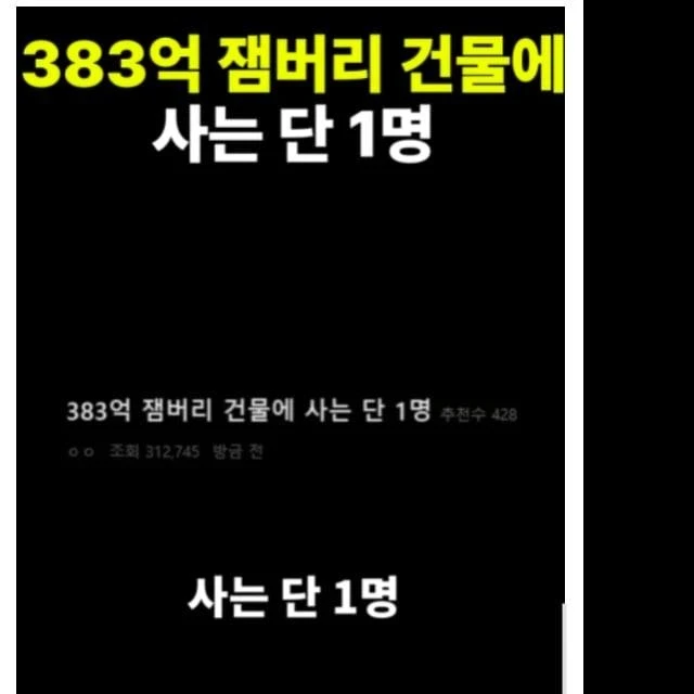 세금 383억으로 만든 건물에 딱 한 사람만 살고 있음.jpg