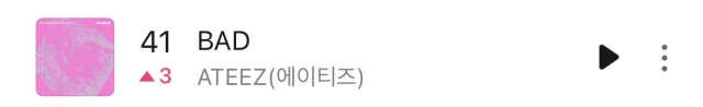 에이티즈 \'BAD\' 멜론 일간 41위 (🔺3 )